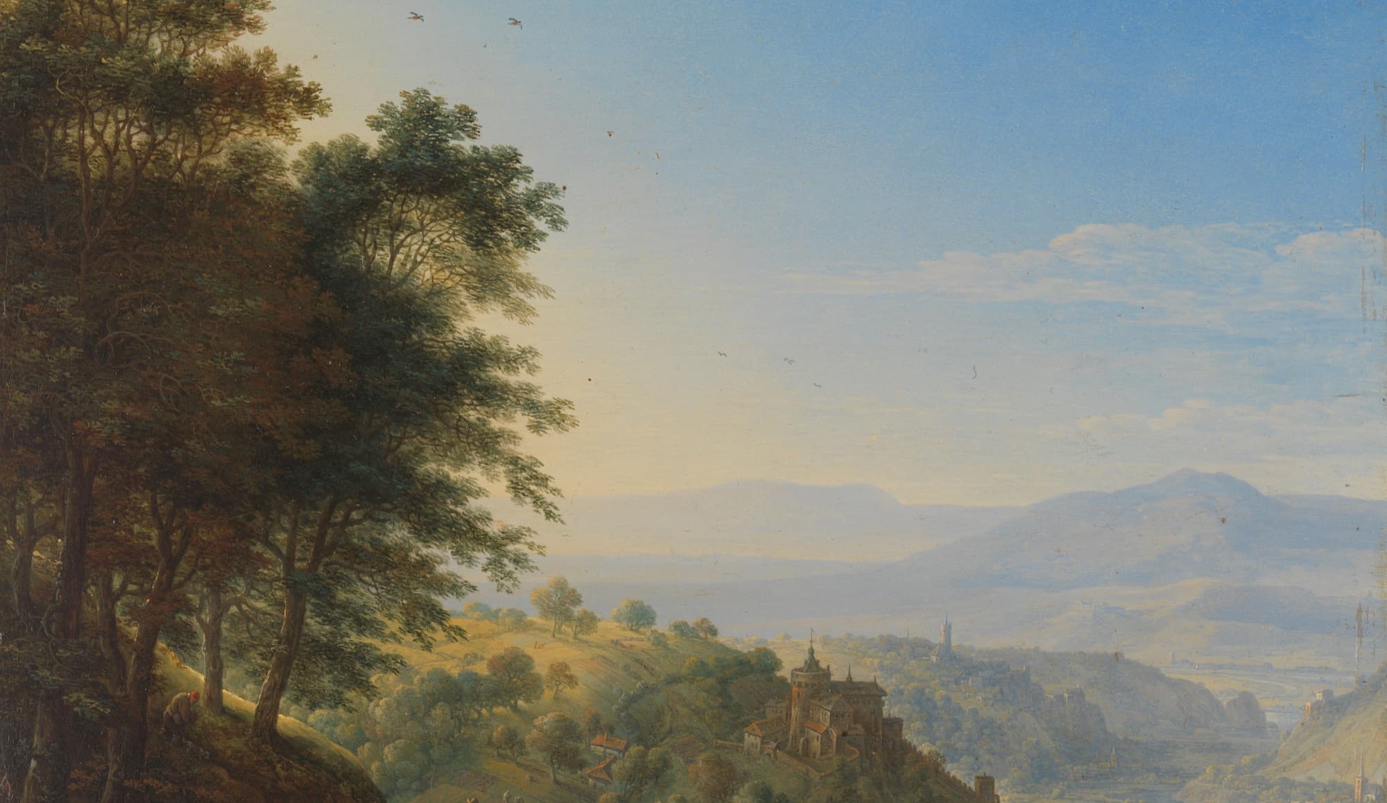 Luminous valley landscape — Hudson River School painting by Thomas Cole